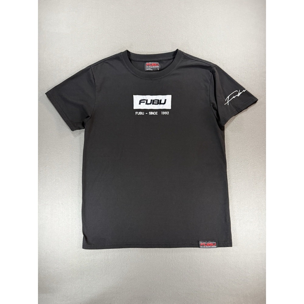 Mens FUBU T-Shirt Size L Iconic Graphic On Back New York Hip Hop For Us By Us